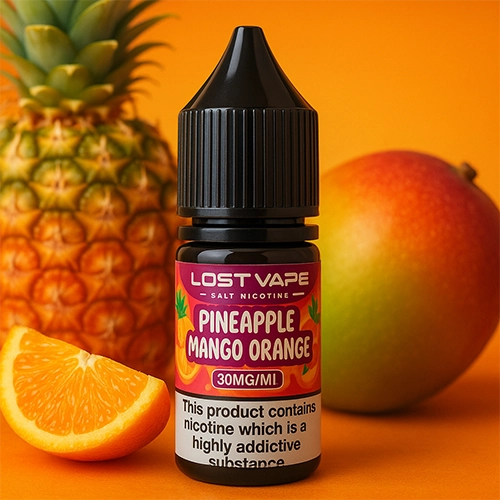 PINEAPPLE-MANGO-ORANGE.webp سالت نیکوتین برند لاست ویپ اورجینال طعم آناناس انبه پرتقال - تصویر 1